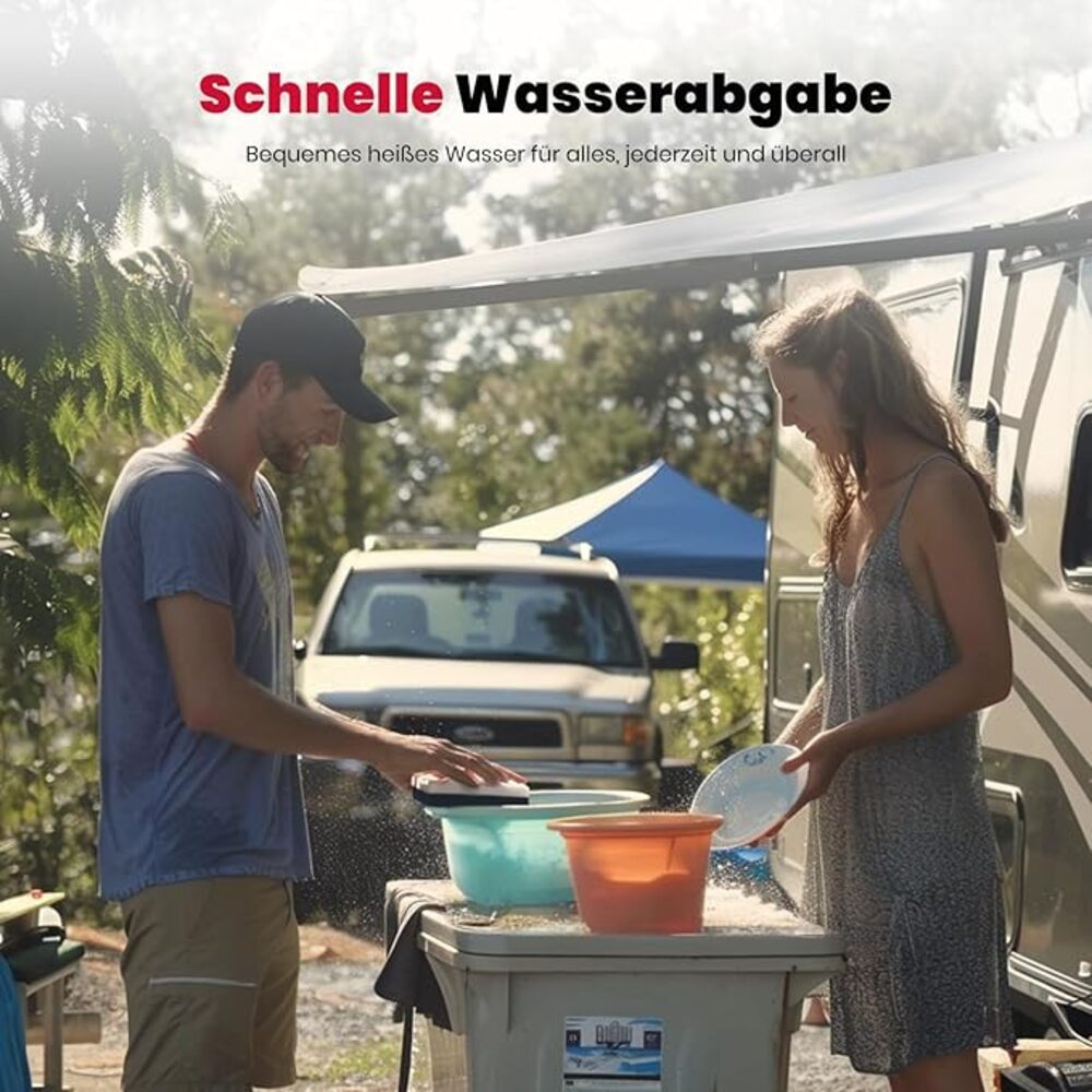 GASLAND BS264 10L 50mbar Tankless Gasdurchlauferhitzer, Gas Wasser Heizung Tragbarer mit Griff Falten, LPG Durchlauferhitzer für Campingdusche/Wohnmobilausflug/Waschpferd [Energieklasse A+]