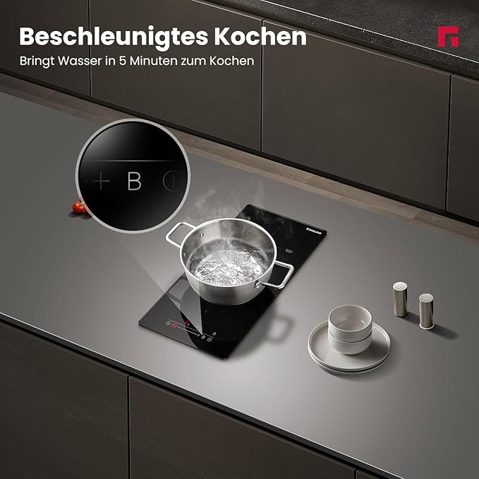 GASLAND Chef IH30BF 2 Zonen Induktions Kochfeld, 30cm Induktionskochfeld mit Sensor-Touch Display/Kindersicherung/Timer