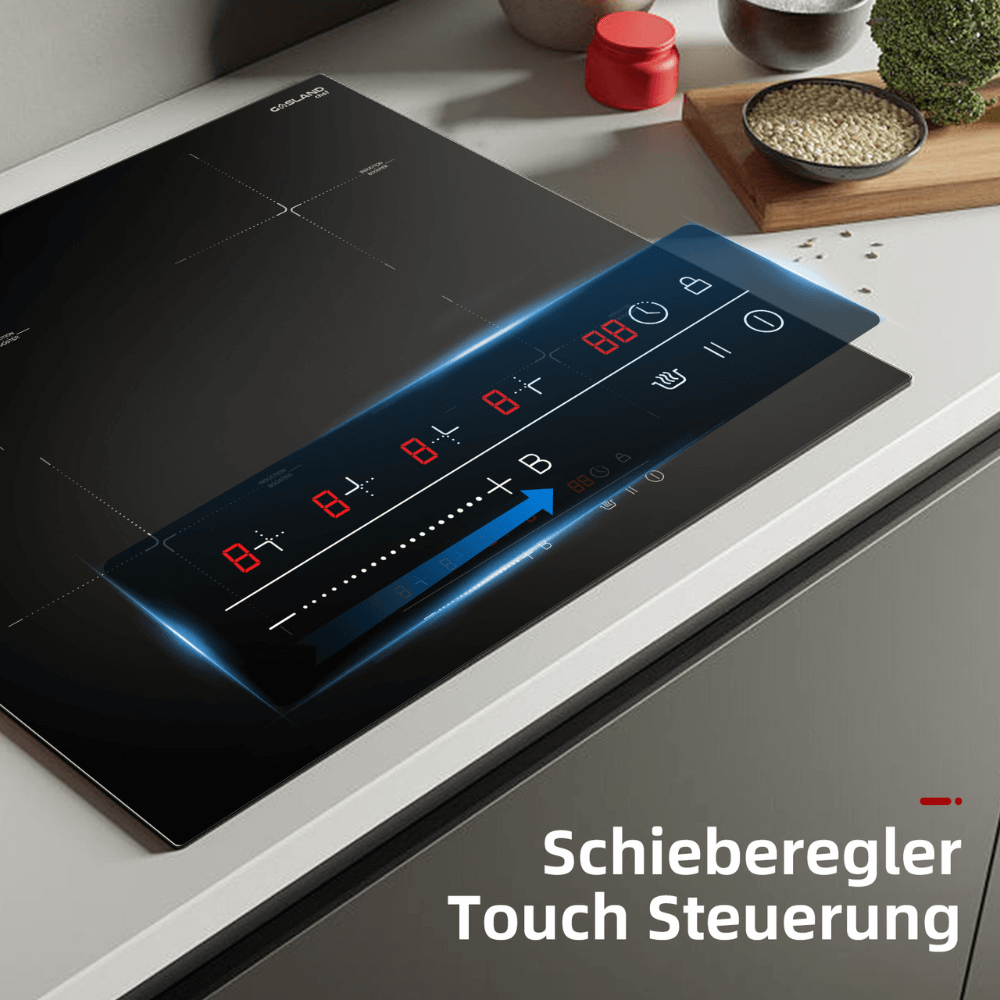 GASLAND Chef IH60BF-DE 60 cm Integrierter Induktionskochfeld 4 Zonen, 7200W Induktionsherd mit Sensor-Touch, Boost-Funktion, Warmhaltefunktionen, Stop & Go-Funktion, Timer-Funktion, Sicherheitssperre